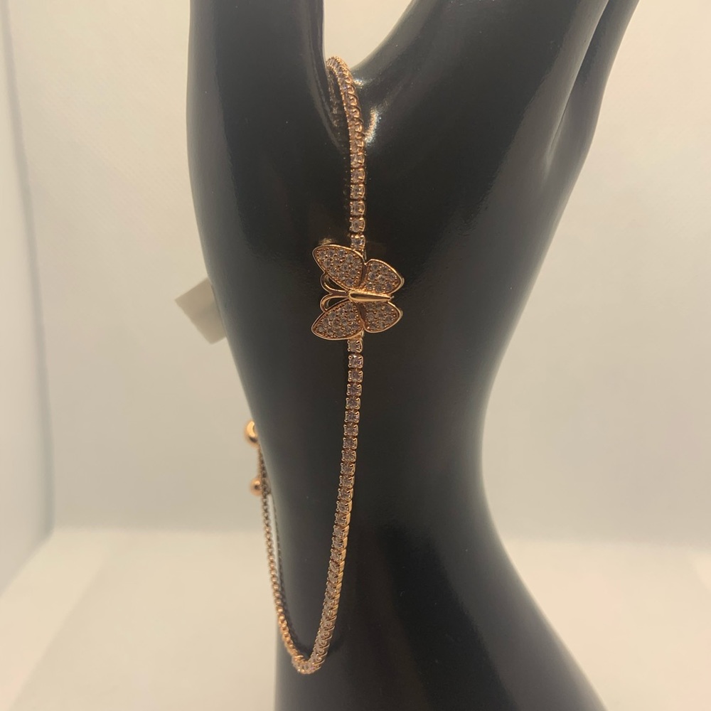 DIAMOND BUTTERFLY ADJUSTABLE BRACELET - Picture 6 of 8
